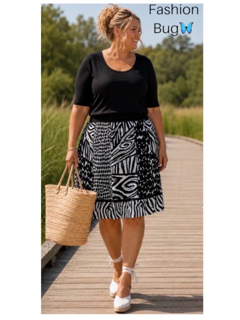 2X Fashion Bug Pull On Elastic Waist Slip Skirt